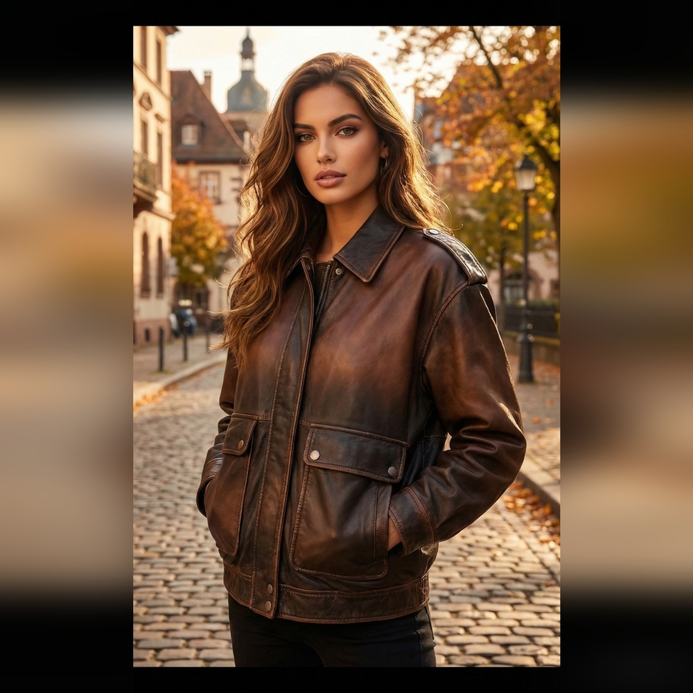 Genuine Leather Jacket Oversized Sz. XS
